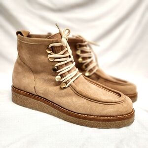 Boden Gowrie Truffle Lace up Suede Ankle Boots Women's 41/9.5